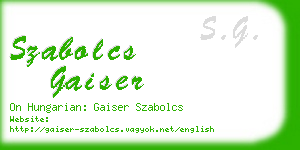 szabolcs gaiser business card